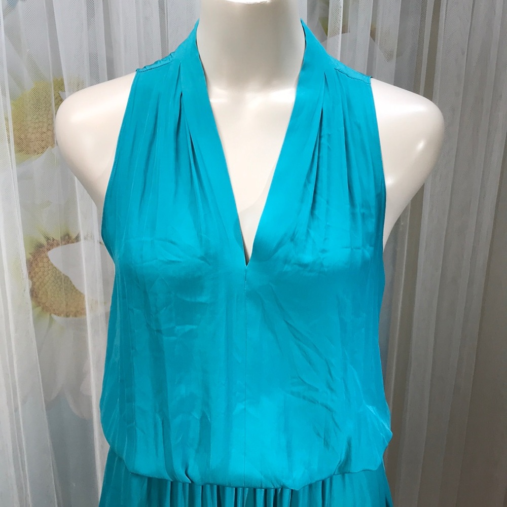 Ramy Brook Turquoise Halter Midi Dress - Picture 2 of 12